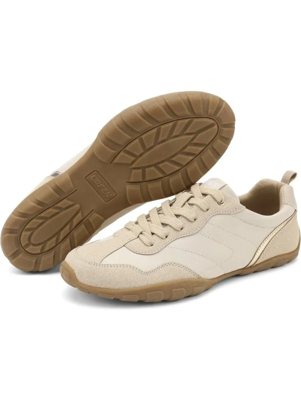 Women's Khaki Lightweight Trendy Zero Drop Neutral Retro Casual Fashion Sneaker